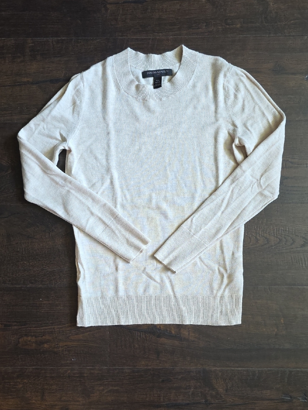 Banana Republic Cream Crewneck Sweater Women's Lightweight Knit